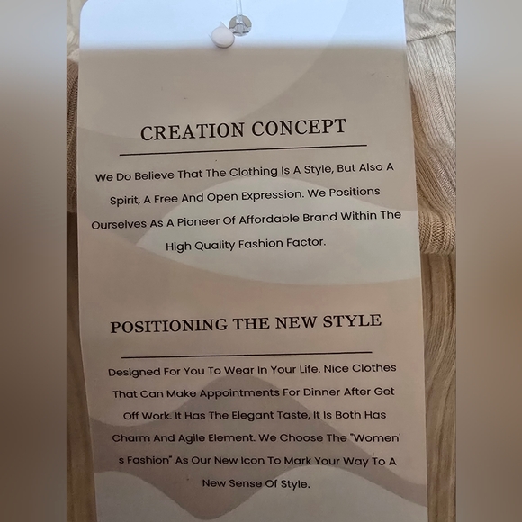 Women's 2pc Long-Sleeve Cowl Neck Wide-Leg Pant Set Size Small Beige Relaxed Fit - Picture 15 of 16